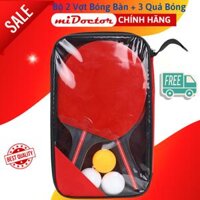 Bộ 2 Vợt Bóng Bàn Chính Hãng miDoctor  Túi Đựng Vợt Bóng Bàn  3 Bóng