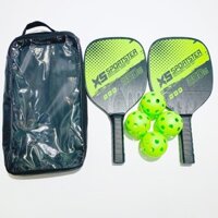 Bộ 2 Vợt Chơi Bóng Pickleball X5 Tặng Túi Vải Đựng Vợt và 4 Bóng Cao Cấp