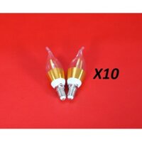 Bộ 20 bóng đèn LED C35 4W hình nến viền vàng đui E14