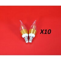 Bộ 20 bóng đèn LED C35 4W hình nến viền vàng đui E14