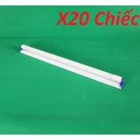 Bộ 20 Combo máng + bóng đèn tuýp Led T8 1m2 18w thủy tinh, đèn tuýp led siêu sáng