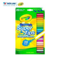 Bộ 20 màu bút lông nét mảnh - nét đậm Crayola Supertips Washable