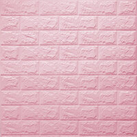 Bộ 20 miếng xốp dán tường giả gạch 3D 70x77cm - 4 li - Hồng nhạt
