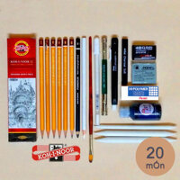 Bộ 20 Món Dụng Cụ Vẽ Tranh Truyền Thần Loại Phổ Thông