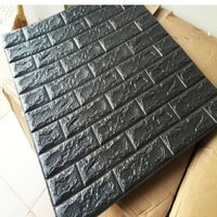 Bộ 20 Tấm Xốp Dán Tường Giả Gạch 3D Màu Đen 70cmx77cm