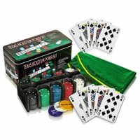 Bộ 200 Chip Poker có số (Phỉnh Poker) kèm thảm hàng nhập khẩu Texas Hold'em Blackjack ( có ảnh thật )