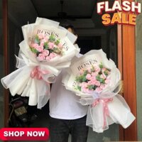 Bó 20b hoa sáp phấn mix lá táo+ túi vát,đèn,thiệp trong phân loại