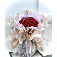 Bó 20b nhũ công chúa tiểu thư giấy kính nâu hồng, quà tặng20/11,14/2,8/3,sinh nhật,kỉ niệm