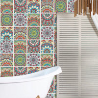 Bộ 24 Decal gạch bông 20cm20cm - Decal dán tường, kính, sàn nhà, gỗ - Giấy dán tường - JM710