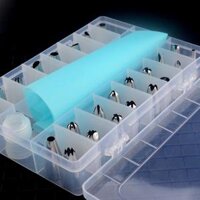 BỘ 24 ĐUÔI BÁNH KEM  TẶNG TÚI BƠM KEM SILICONE CAO CẤP