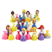 Bộ 24 Mô Hình Công Chúa disney elsa anna rapunzel jasmine cinderella sofia Aariel mulan