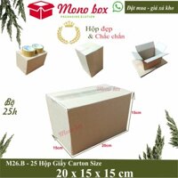 Bộ 25 hộp giấy carton 20x15x15
