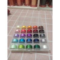 Bộ 25 suốt chỉ bóng thêu doll. Chỉ thêu tay, thêu máy, thêu mặt búp bê