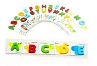 Bộ 26 chữ cái bằng gỗ ghép hình học tiếng anh cho bé