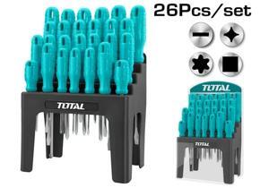 Bộ 26 tua vít dẹp bake sao vuông Total THTDC252601