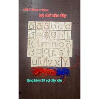 bộ 29 chữ cái xâu dây bằng gỗ tặng kèm dây xâu