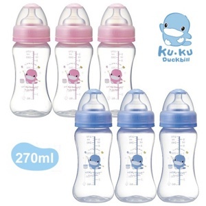 Bộ 3 bình sữa cổ rộng nhựa PP Kuku KU5923 270ml
