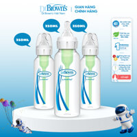 Bộ 3 bình sữa Dr.Brown's cổ hẹp dòng Option Plus có dung tích 250ml( sản xuất tại Trung Quốc)-SB83005