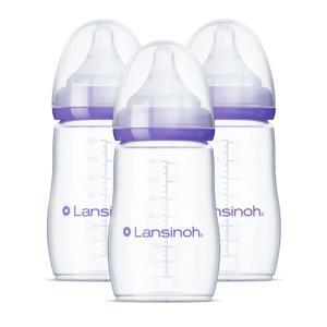 Bộ 3 bình sữa Lansinoh mOmma, NaturalWave Nipple 240ml