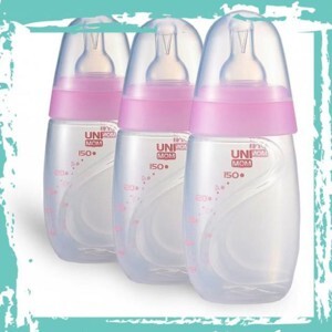 Bộ 3 bình trữ sữa có núm ti cho bé bú Unimom UM871128 - 150ml