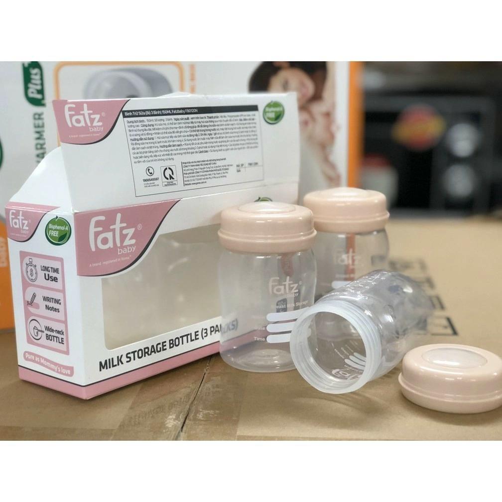 Bộ 3 bình trữ sữa cổ rộng Fatz Baby - 150ml