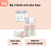 Bộ 3 bình trữ sữa cổ rộng 150ml Fatz Baby thương hiệu Hàn Quốc