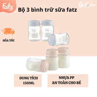 Bộ 3 bình trữ sữa FATZBABY FB0120N 150ML cổ rộng sử dụng được trong lò vi sóng tủ đông