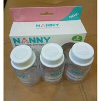 Bộ 3 bình trữ sữa Nanny 125ml - Thailand