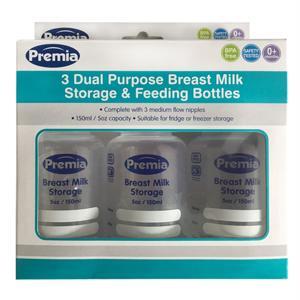 Bộ 3 bình trữ sữa Premia 150ml