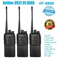 Bộ 3 Bộ đàm HTS HT-8800 (Siêu bền bỉ, Hỗ trợ sạc Type-C,Loa to, cự ly liên lạc xa)