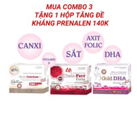 Bộ 3 bổ sung sắt, canxi, dha cho bà bầu Chela-Ferr Forte + Gold DHA + Canxi