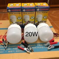 BỘ 3 BÓNG ĐÈN LED 20W/12V- KẸP BÌNH ẮC QUY.