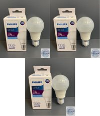 Bộ 3 Bóng đèn LED Bulb 7w E27 Philips (Trắng/Vàng)