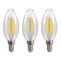 Bộ 3 bóng đèn Led Edison C35 4W hình quả nhót đui E14 - Vàng ấm