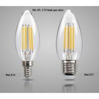 Bộ 3 bóng đèn Led Edison C35 4W hình quả nhót đui E14