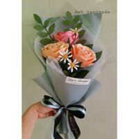 Bó 3 bông hồng từ giấy mỹ thuật - quà tặng 20/10