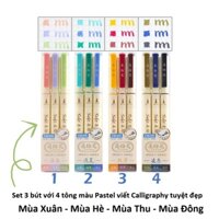 Bộ 3 bút brush Soft viết Calligraphy màu pastel cực đẹp cho sổ tay, Bullet Journal A72 - Số 5