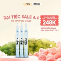 Bộ 3 bút gel làm trắng răng Smilee, làm trắng răng tại nhà, an toàn, không gây ê buốt, Hàng Chính Hãng