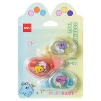 Bộ 3 Bút xóa kéo Deli PupuBaby H374 5mmx5m (12)
