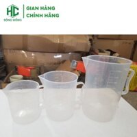 Bộ 3 Ca Đong Nhựa Chia Vạch 500ml, 1000ml, 2000ml - Vạch Chia In Nổi Không Mờ