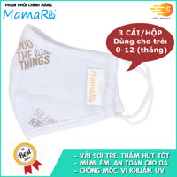 Bộ 3 cái khẩu trang nano bạc kháng khuẩn vải sợi tre cho bé từ sơ sinh đến 5 tuổi Mamaru - Diệt khuẩn, hút ẩm tốt, kháng tia UV