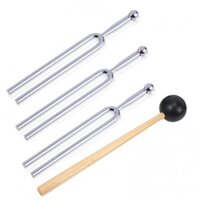 Bộ 3 Cái Nĩa + Búa Đập Đàn guitar / violin / Đàn piano Bằng Thép Không Gỉ a440hz + Búa