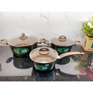 Bộ 3 cái nồi quánh nhôm chống dính đáy từ Kangaroo KG992MX