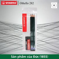 Bộ 3 cây bút chì gỗ phác thảo STABILO Othello 8B + tẩy ExamGrade ER196E (PC282-8B-C3+)