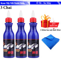 Bộ 3 Chai dung dịch tẩy sạch và xóa vết xước sơn xe ô tô + TẶNG khăn lau đánh bóng chuyên dụng