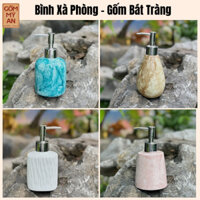 Bộ 3 Chai Đựng Sữa Tắm Dầu Gội, Bình Đựng Nước Rửa Tay Nhiều Kích Thước Bằng Gốm Sứ Bát Tràng Cao Cấp
