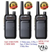 Bộ 3 Chiếc Bộ đàm Kenwood TK688S(Loa to chống từ tính, Pin sử dụng trên 12 tiếng, Sạc USB Type C đời mới)