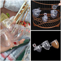 Bộ 3 chiếc cóng cắt cám chất liệu mica hàng Trung Quốc dày dặn dành cho lồng chim Hoạ Mi, khướu, Chích Choè cao cấp