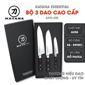Bộ 3 chiếc dao bếp thương hiệu KATANA Essential - Dao thái thịt cá - Dao đa năng -  Dao gọt hoa quả - KATA200