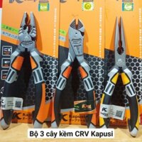 Bộ 3 chiếc kìm ,kềm hiệu Kapusi kiểu Đức( Điện,Cắt, Nhọn) chất liệu thép CVR chắc chắn kích thước 8'